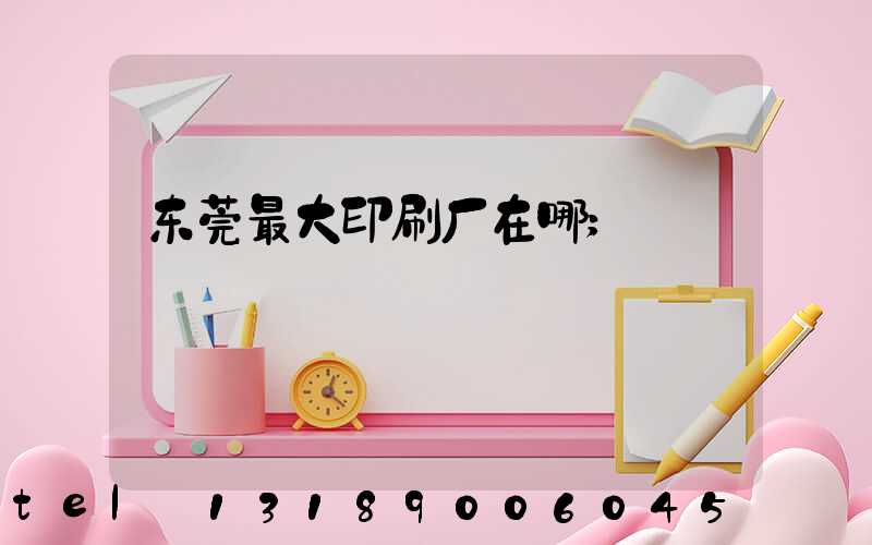 东莞最大印刷厂在哪