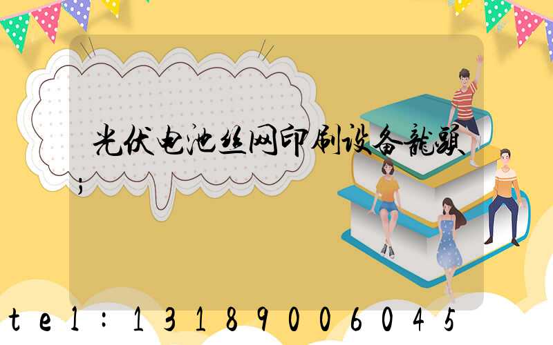 光伏电池丝网印刷设备龙头