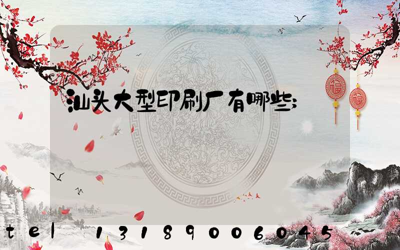 汕头大型印刷厂有哪些